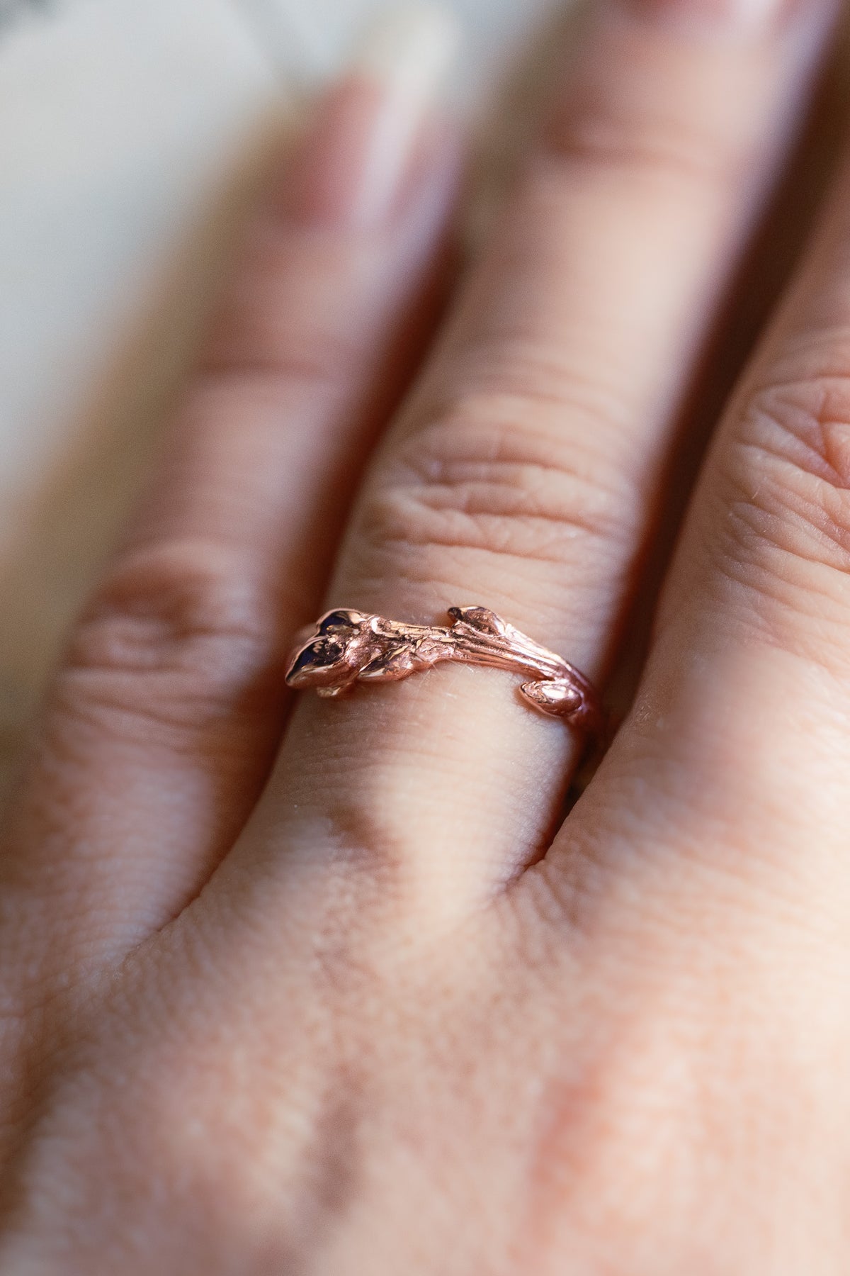 Rose Gold Sacred Clan Oak Twig Ring