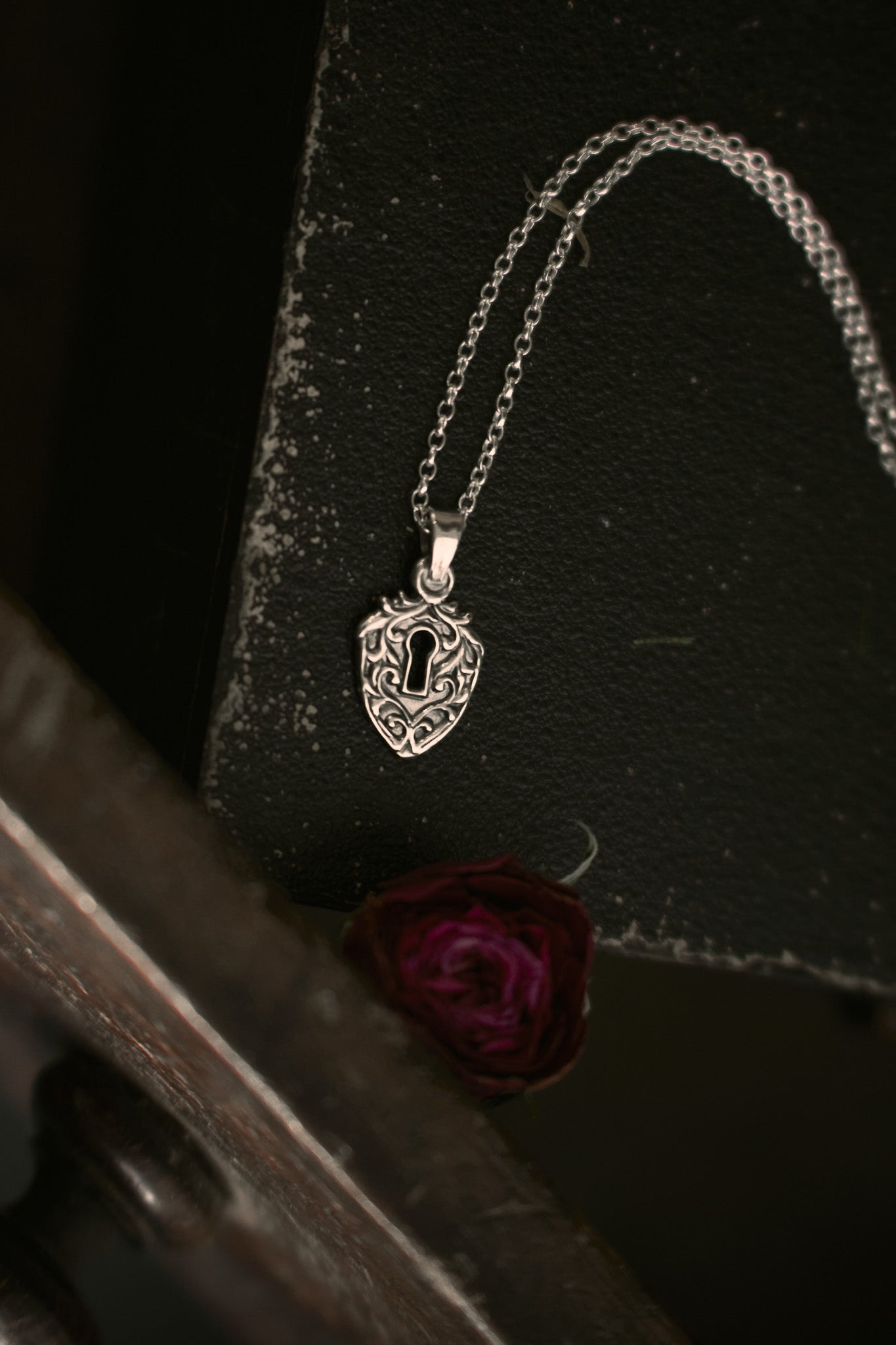 Gothic Lock Pendant Necklace