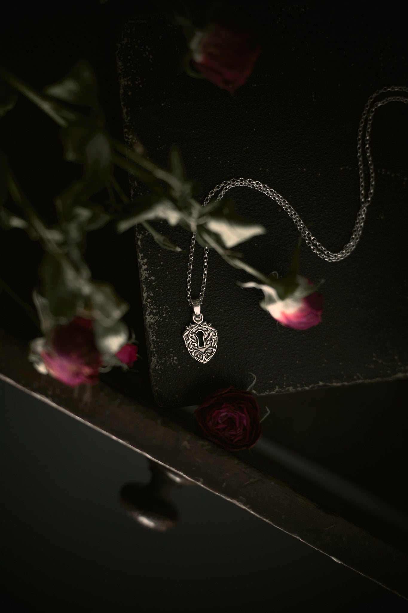 Gothic Lock Pendant Necklace