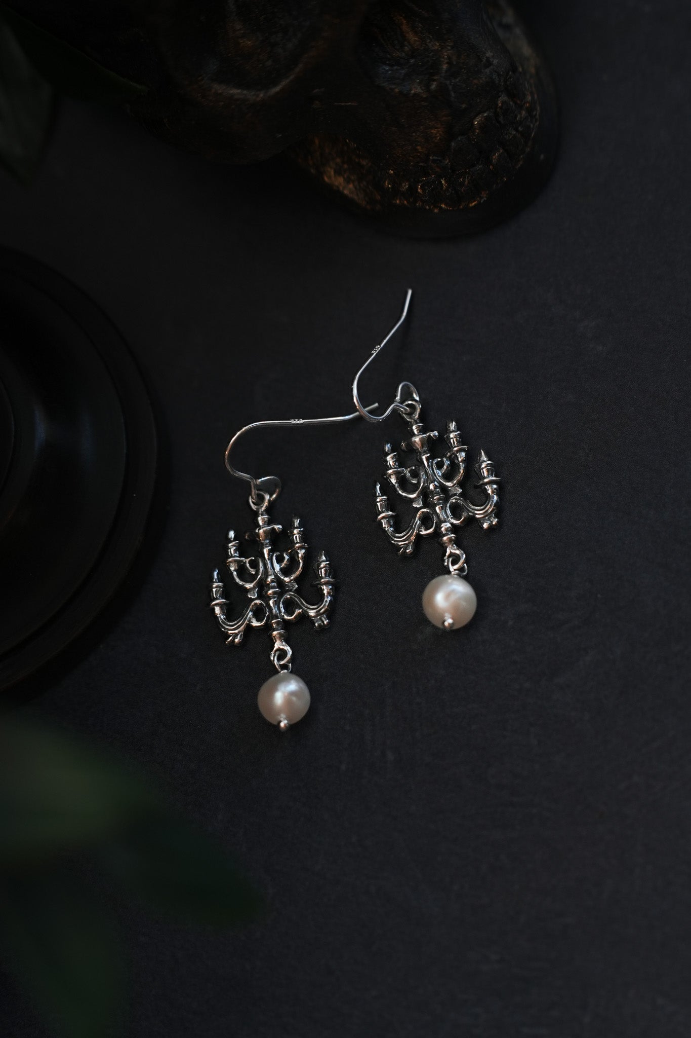 Sterling Silver Chandelier Earrings with Pearl