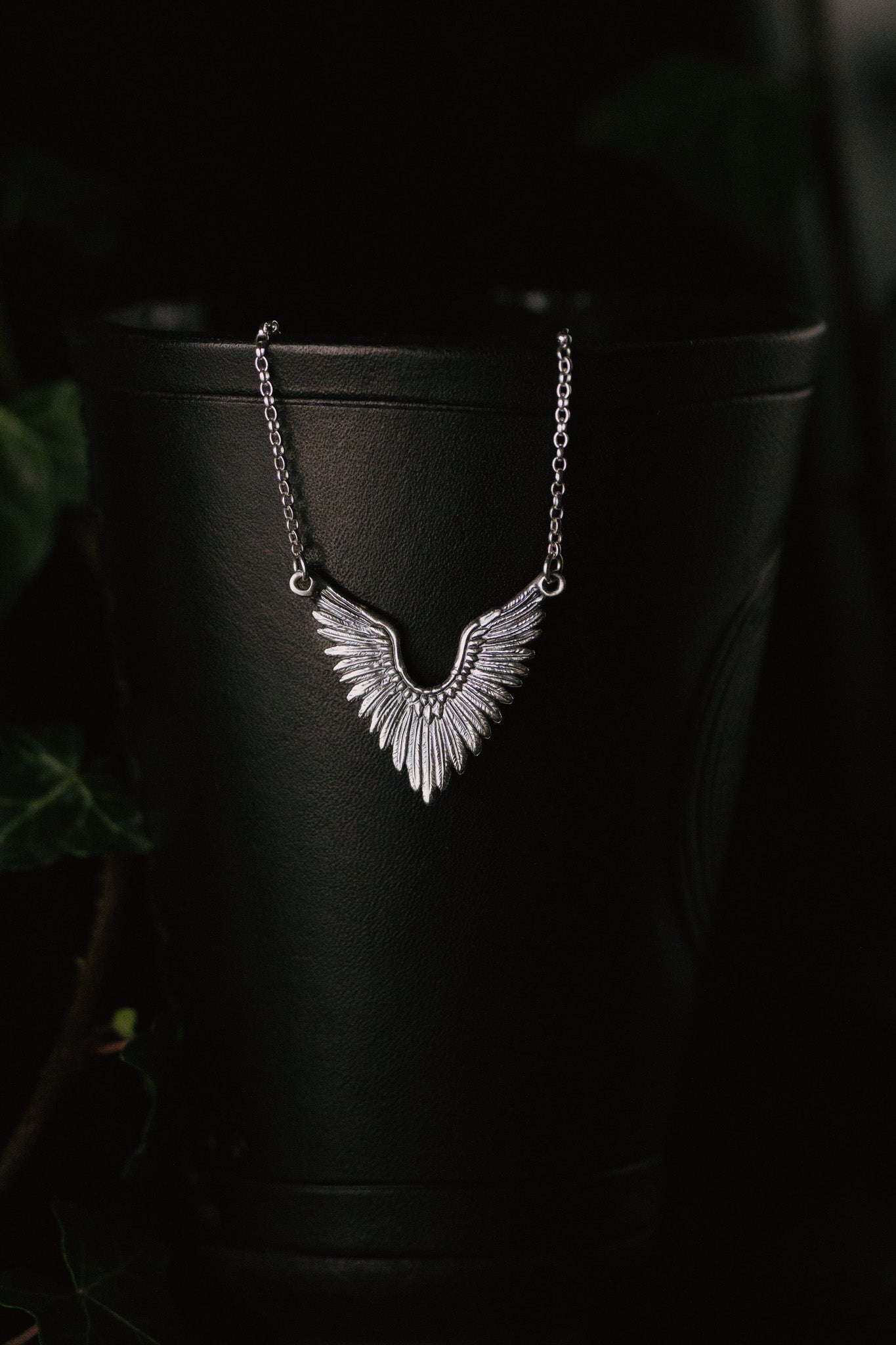 Wings of Valkyrie Raven Wing Necklace