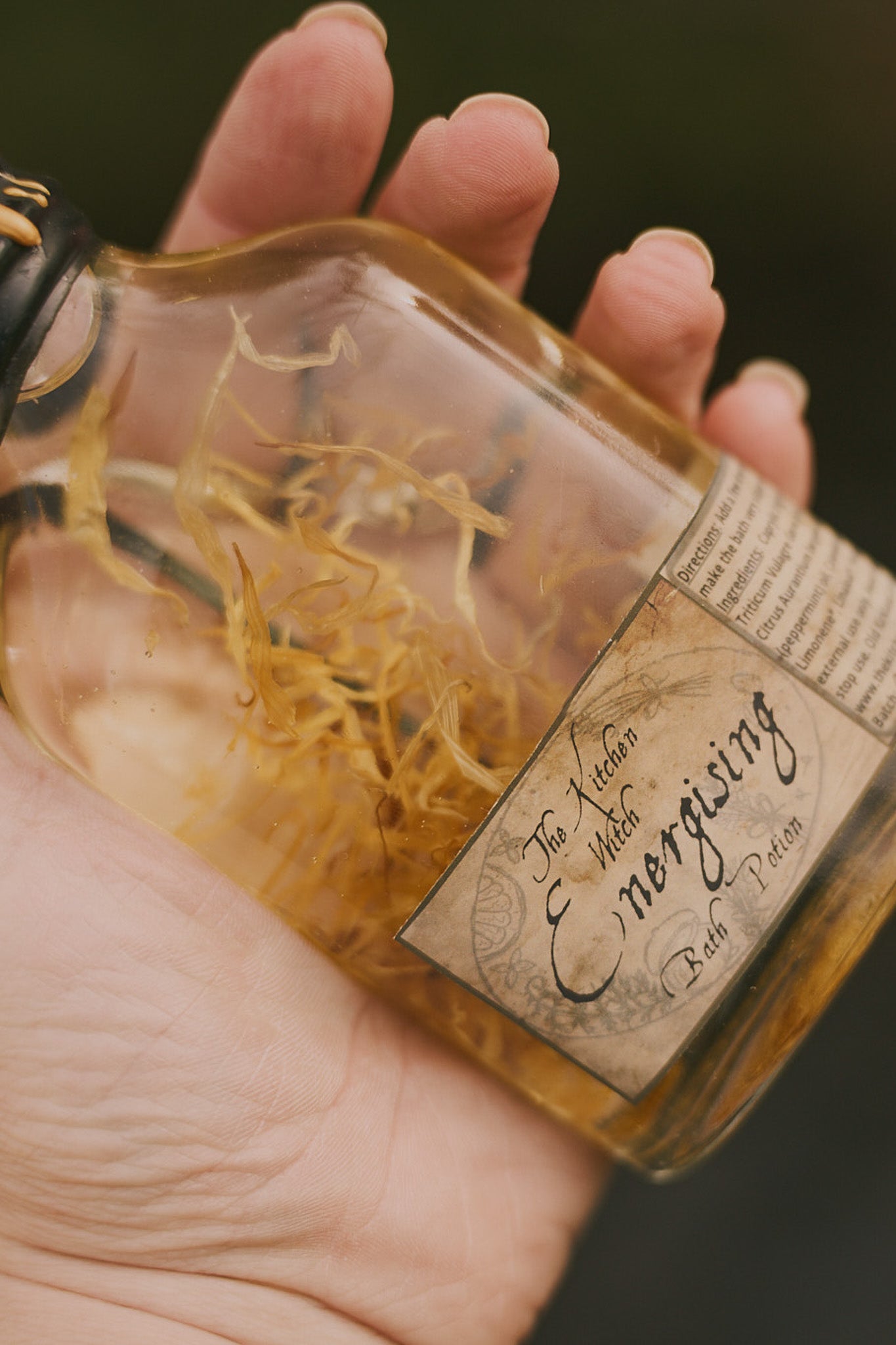 Bath Potion Bottles – Kitchen Witch Natural Botanical Blends for Ritual Soaking