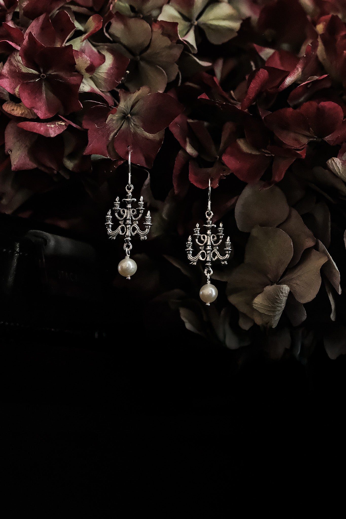 Sterling Silver Chandelier Earrings with Pearl