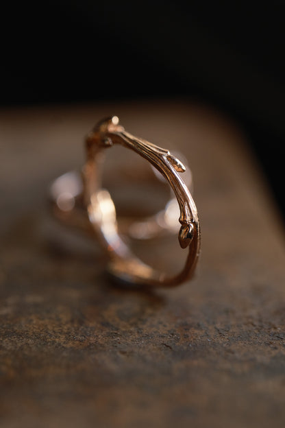 Rose Gold Sacred Clan Oak Twig Ring