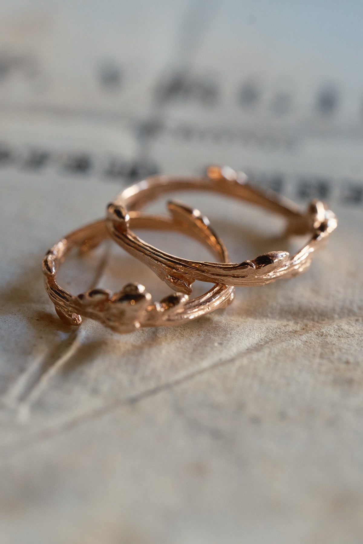 Rose Gold Sacred Clan Oak Twig Ring