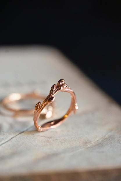 Rose Gold Sacred Clan Oak Twig Ring