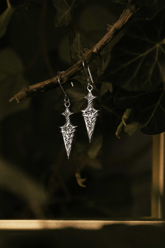 Athame (Fairy Dagger) Sterling Silver Earrings