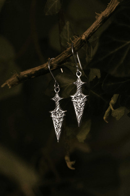 Athame (Fairy Dagger) Sterling Silver Earrings