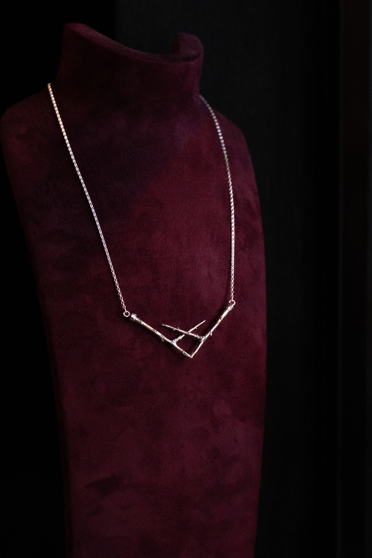 Cailleach Sterling Silver Blackthorn Necklet (Caillagh y Groamagh)