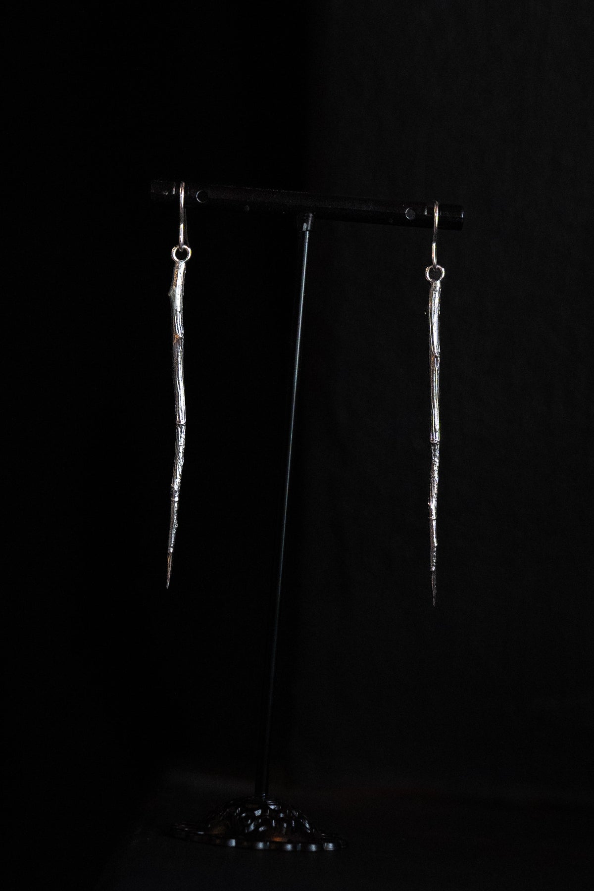 Cailleach Sterling Silver Blackthorn Thorn Dangle Earrings (Caillagh y Groamagh)