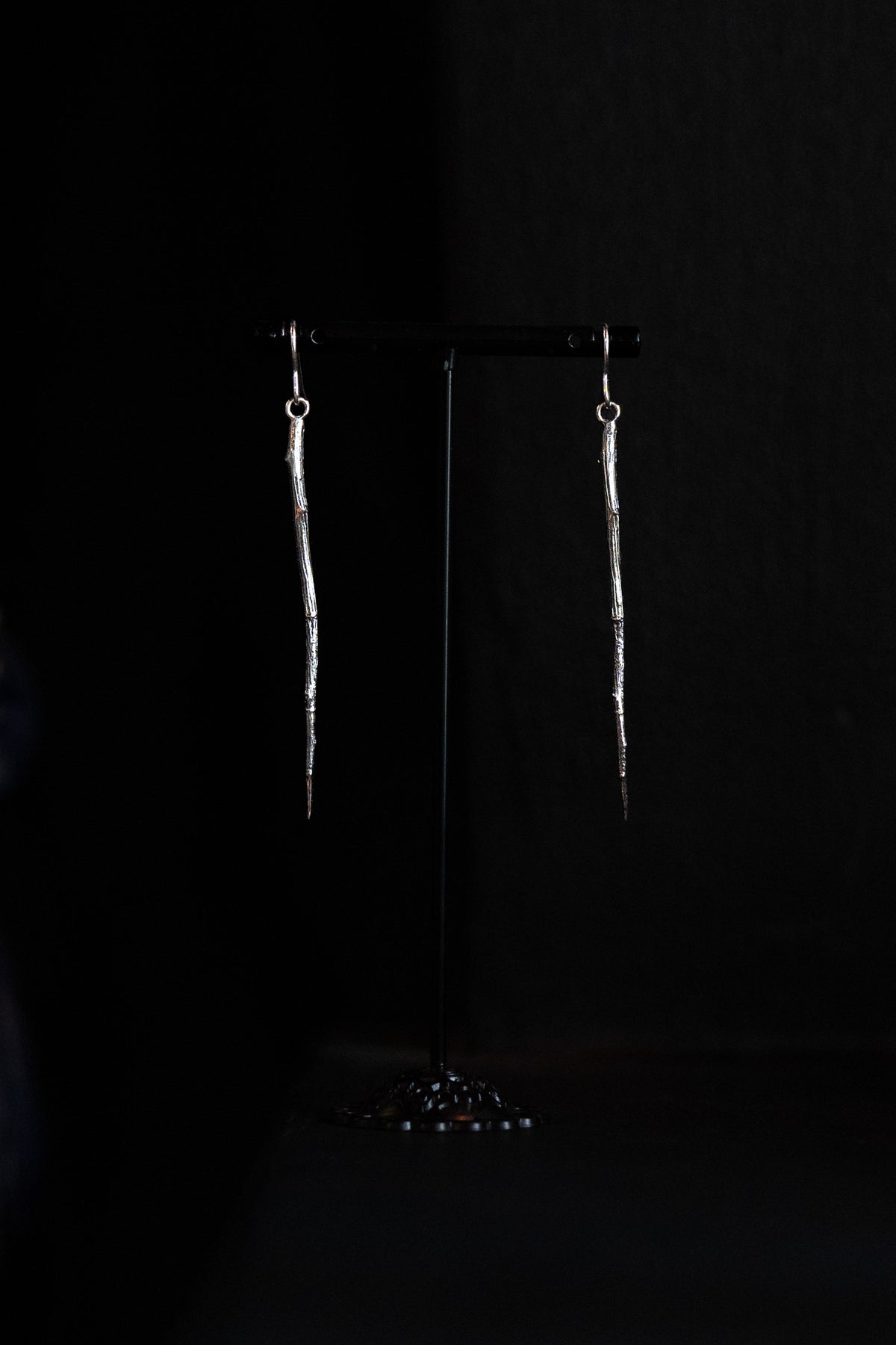 Cailleach Sterling Silver Blackthorn Thorn Dangle Earrings (Caillagh y Groamagh)