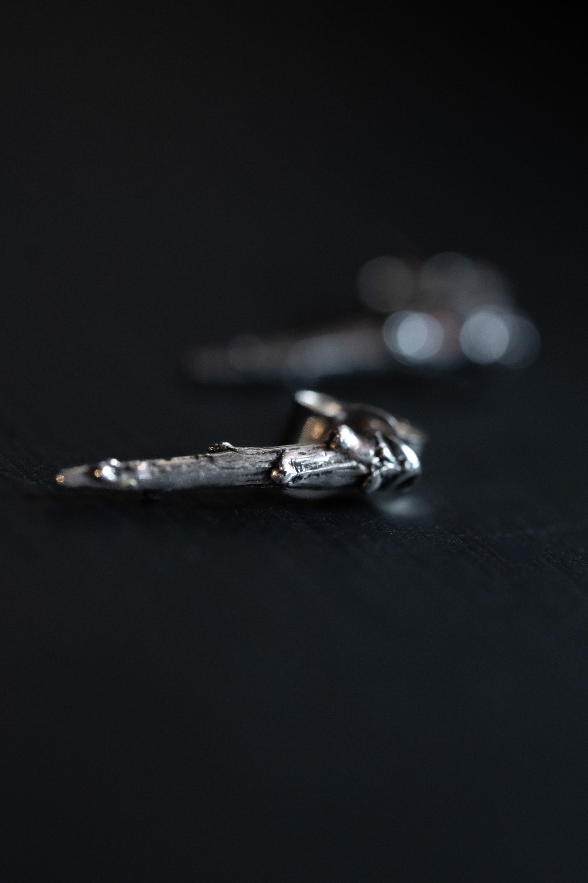 Cailleach Sterling Silver Blackthorn Thorn Stud Earrings (Caillagh y Groamagh)