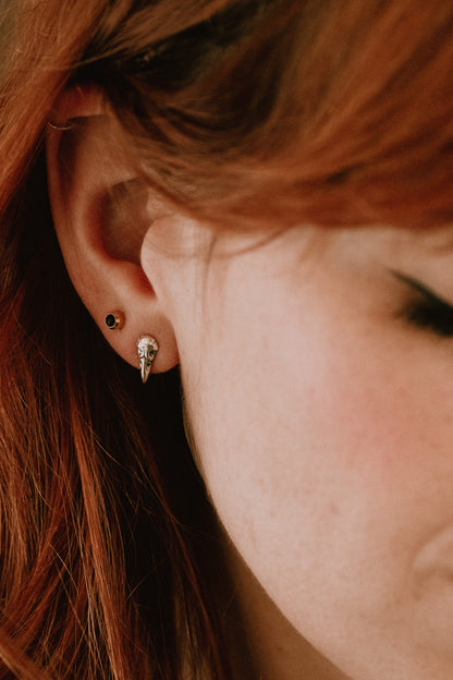 Raven Skull Stud Earrings