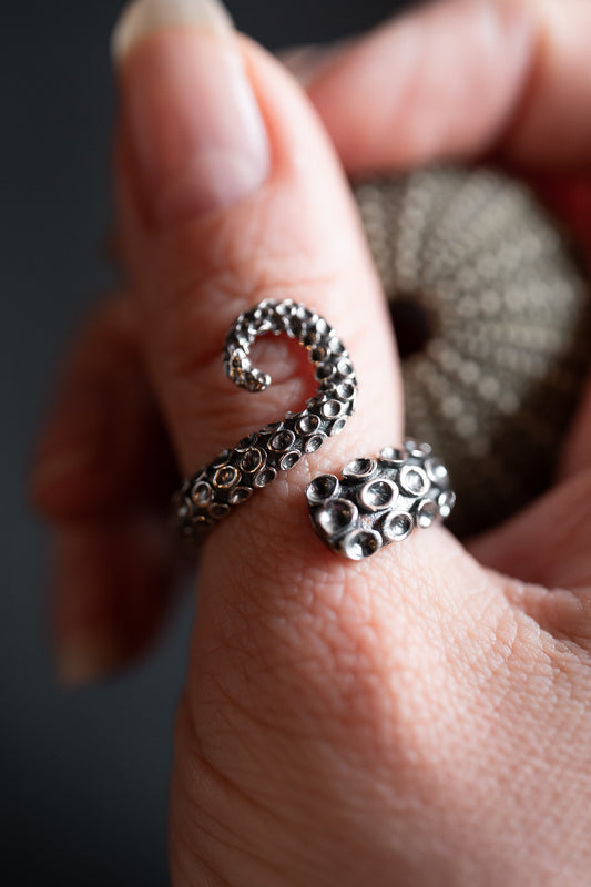 The Kraken Sterling Silver Adjustable Tentacle Ring
