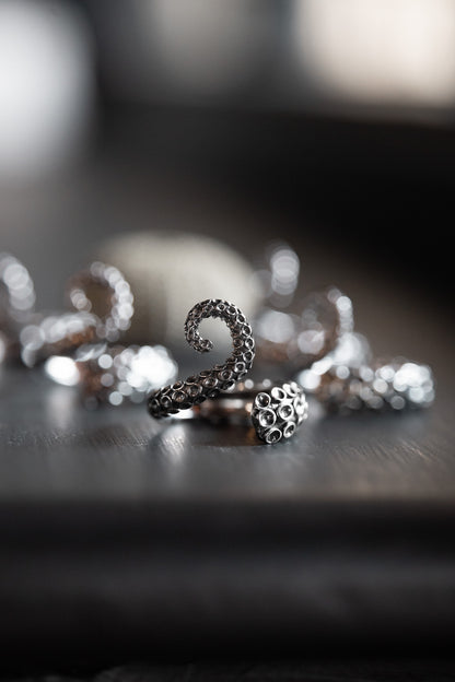 The Kraken Sterling Silver Adjustable Tentacle Ring