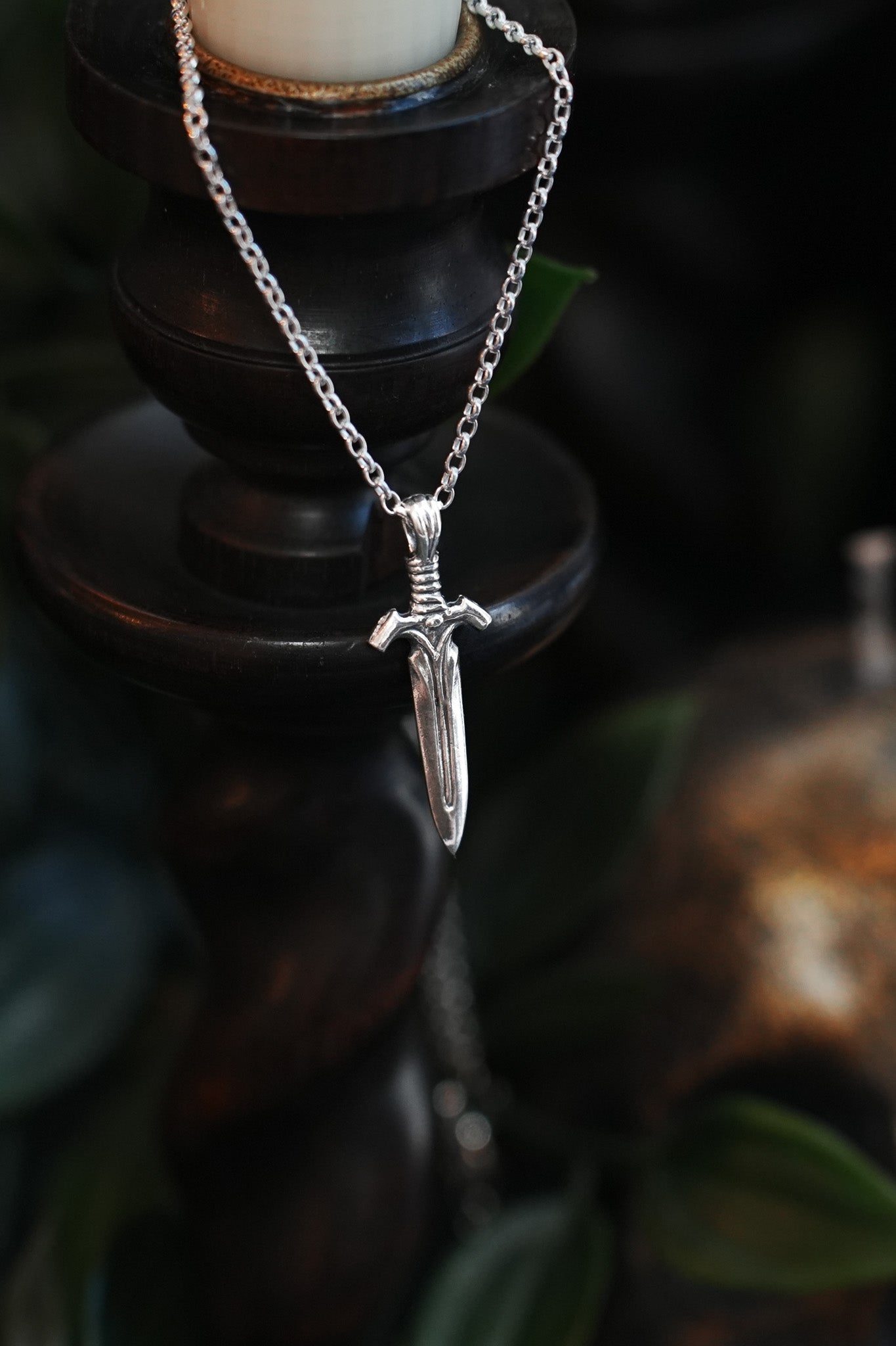 The Watcher - Small Sword Pendant Necklace