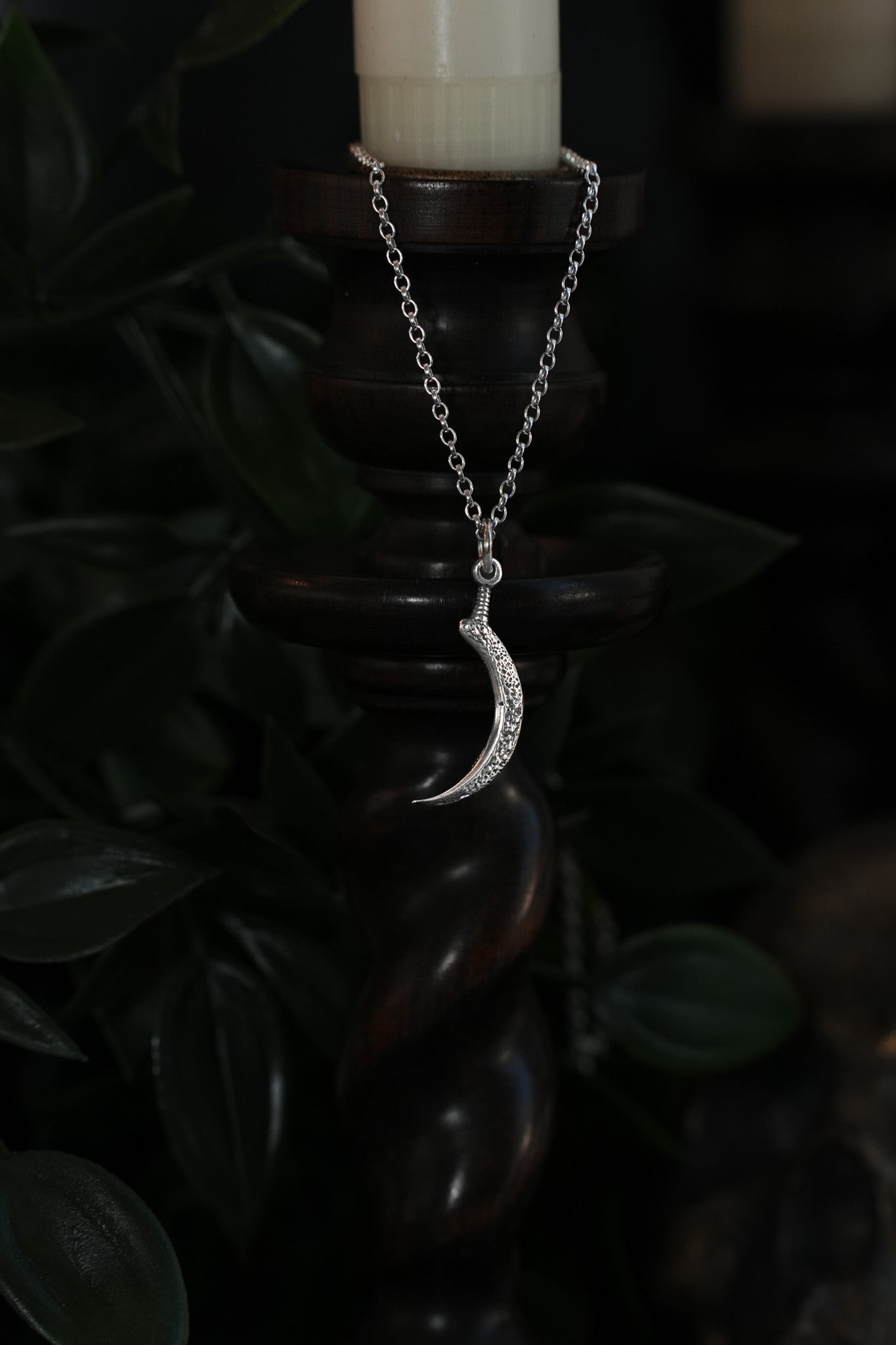 Demeter's Sickle Charm Pendant Necklace