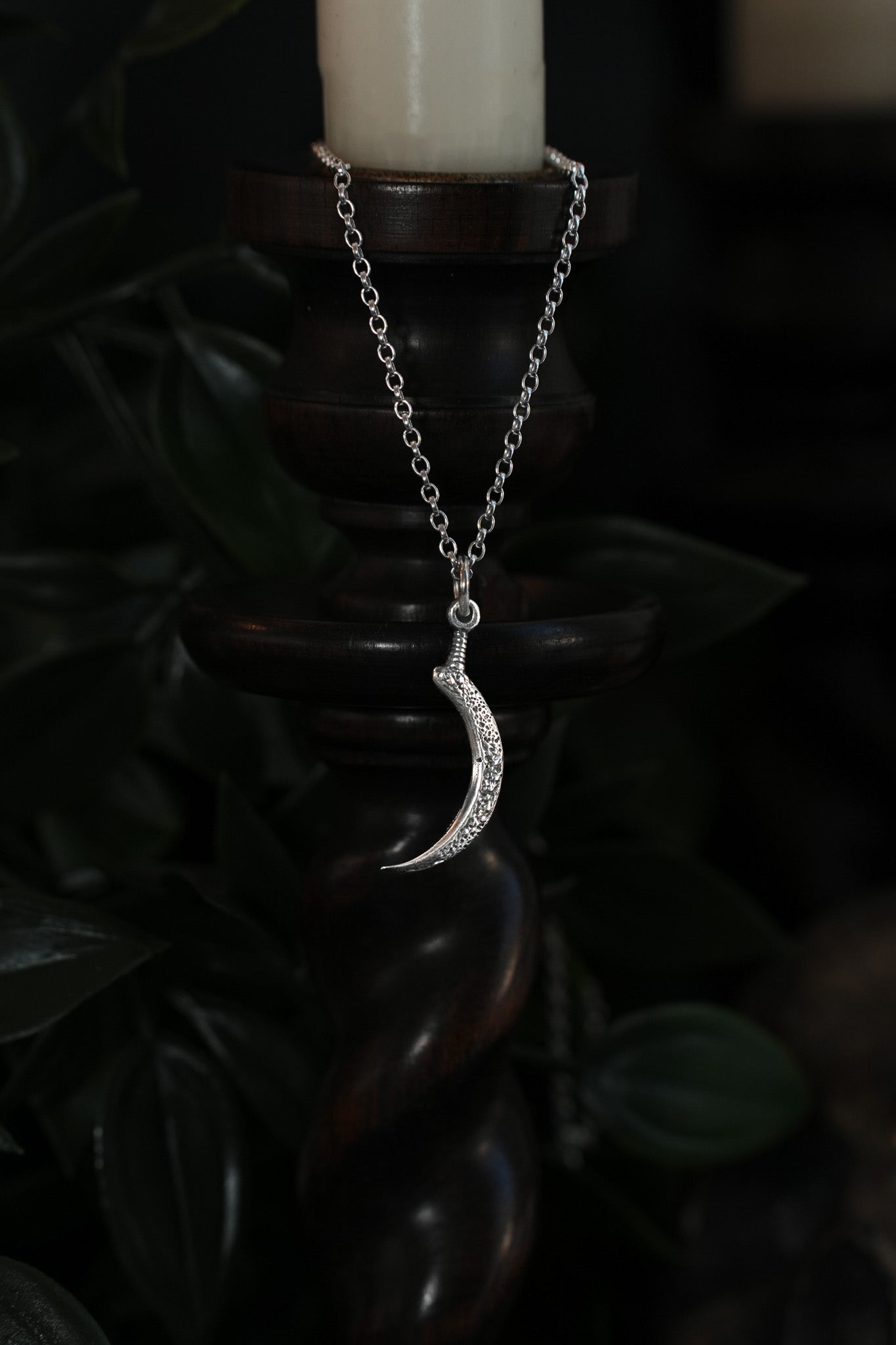 Demeter's Sickle Charm Pendant Necklace