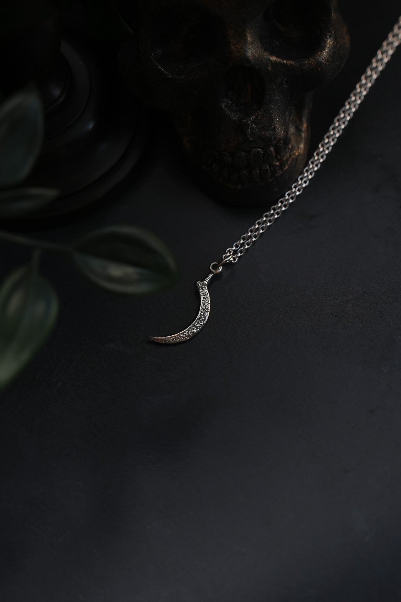 Demeter's Sickle Charm Pendant Necklace