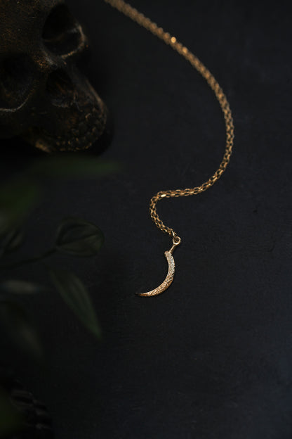Gold Sickle of Demeter Pendant Necklace