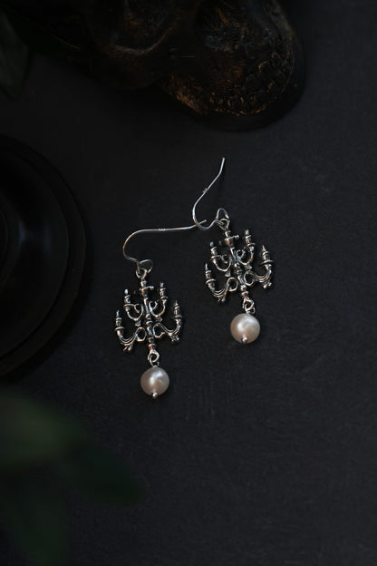 Sterling Silver Chandelier Earrings with Pearl