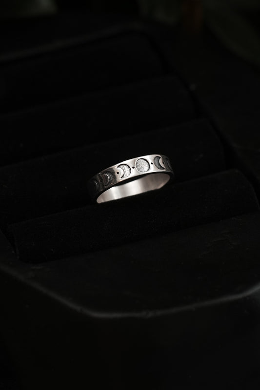 Sterling Silver Moon Phase Ring
