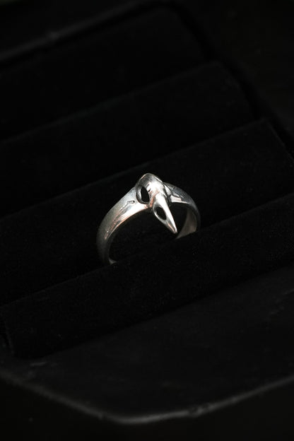 Sterling Silver Raven Skull Ring
