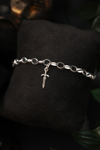 Sterling Silver Sword Charm Bracelet