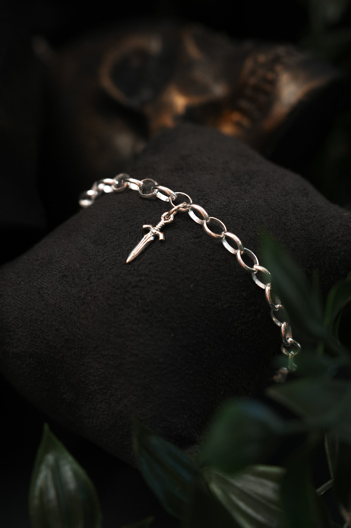 Sterling Silver Sword Charm Bracelet