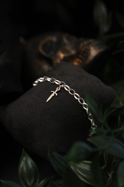 Sterling Silver Sword Charm Bracelet