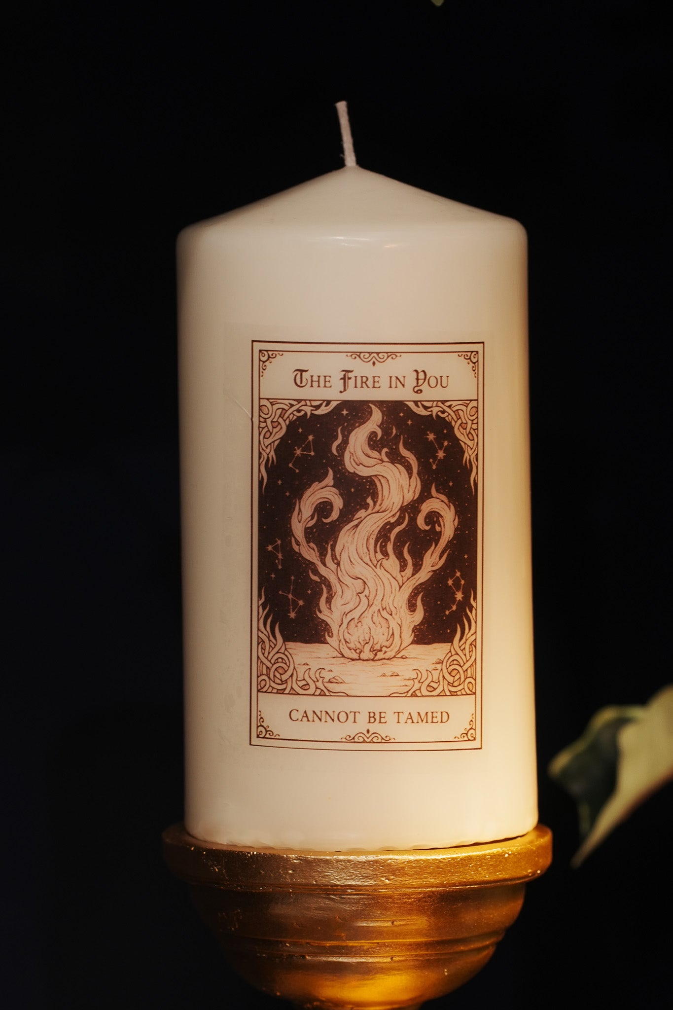 The Fire in you Cannot be Tamed - Tarot Inspired Pillar Candle