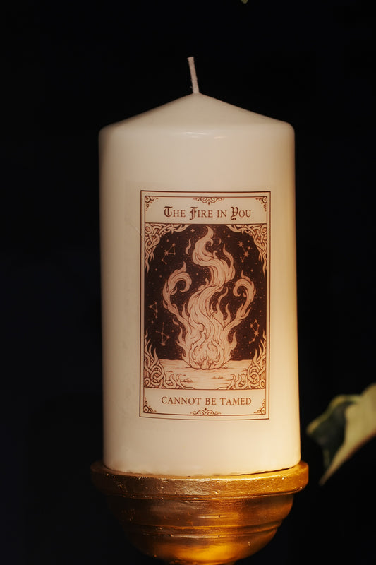 The Fire in you Cannot be Tamed - Tarot Inspired Pillar Candle
