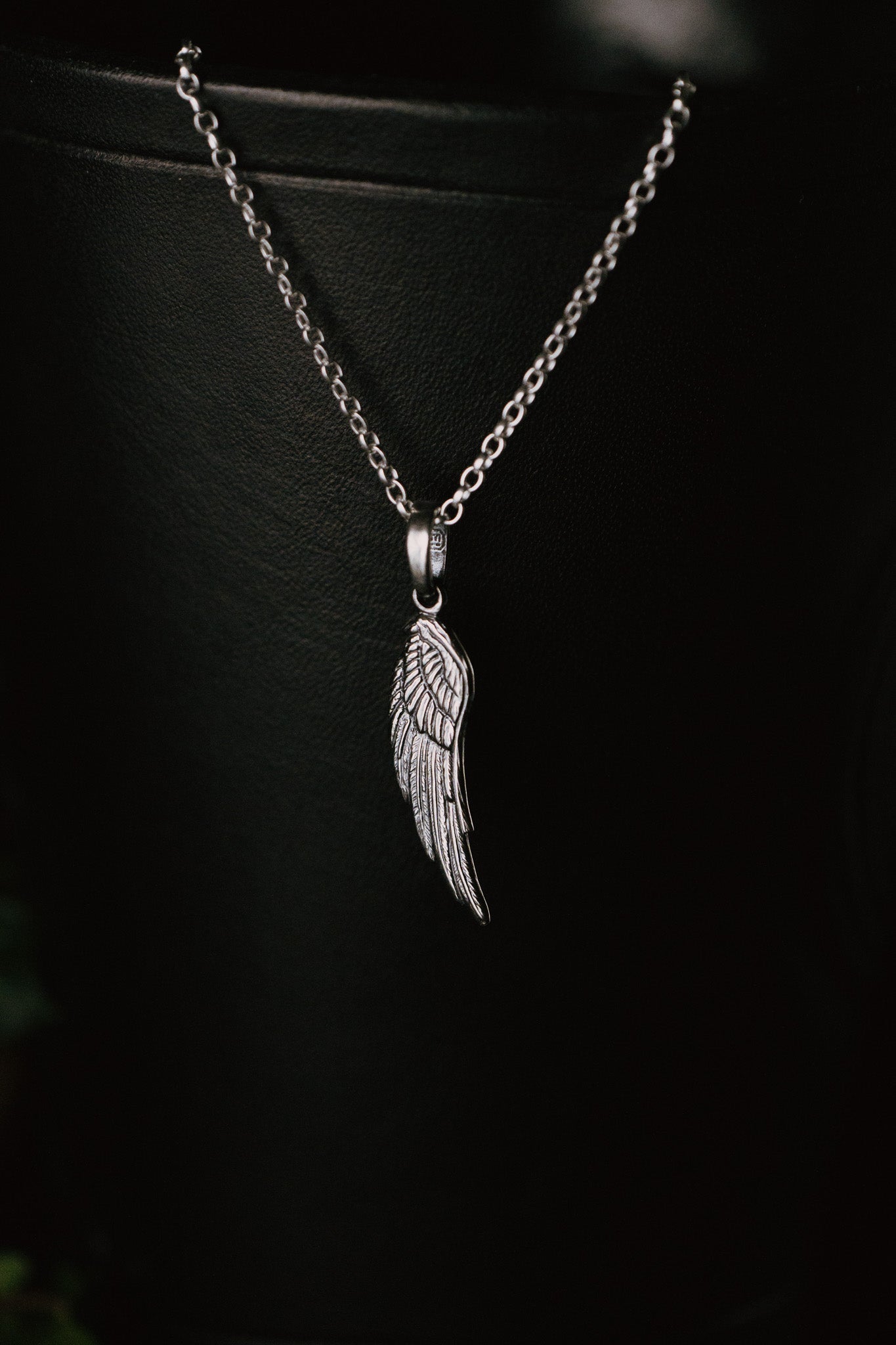 Raven Wing Pendant Necklace