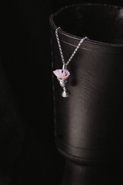 Fae Queens Chalice - The Silver Fairy Chalice Necklace