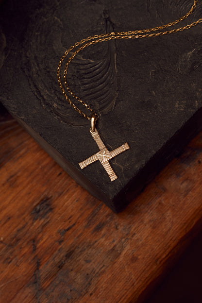 Gold St Brigid's Cross Pendant Necklace