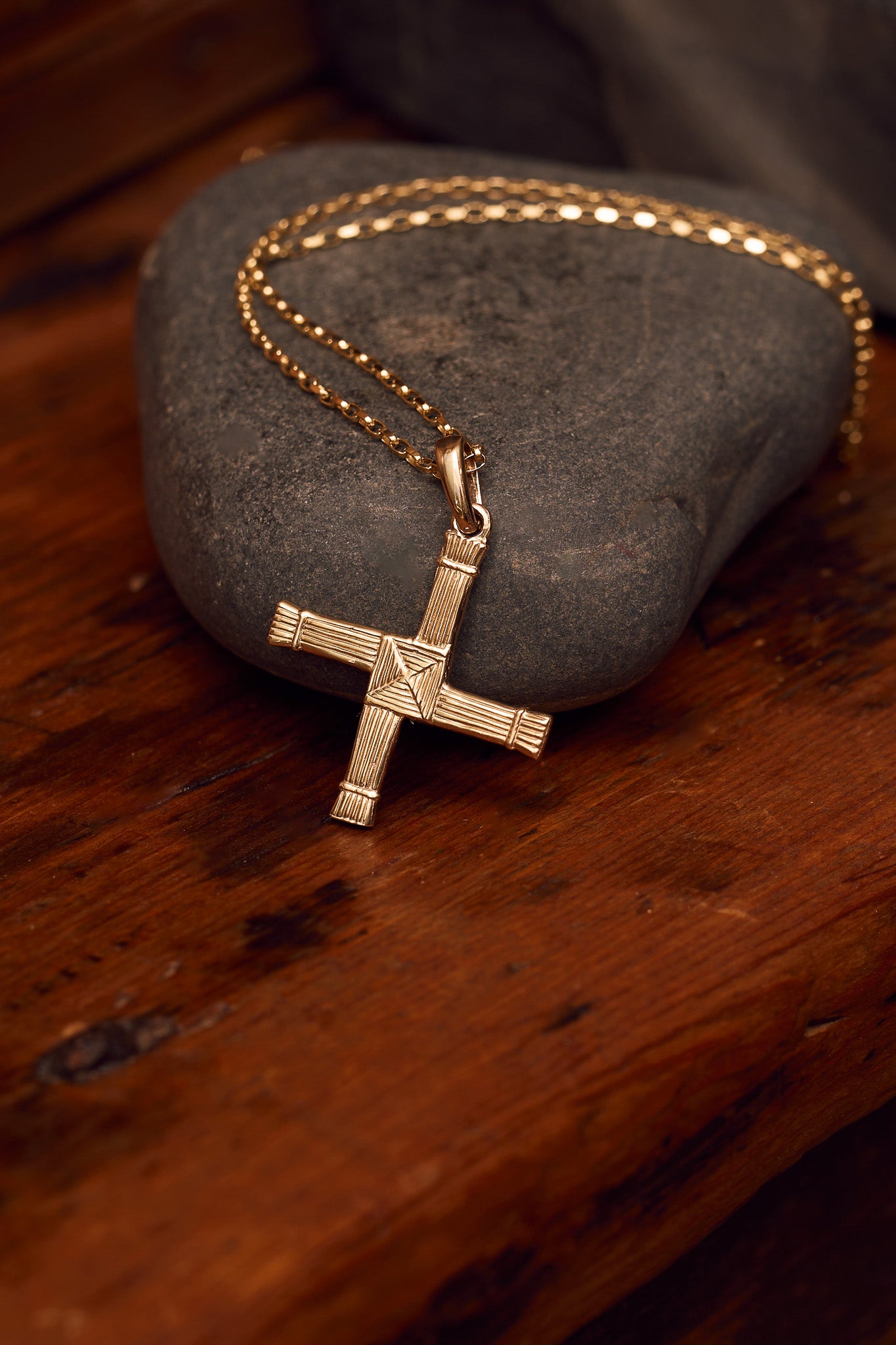 Gold St Brigid's Cross Pendant Necklace