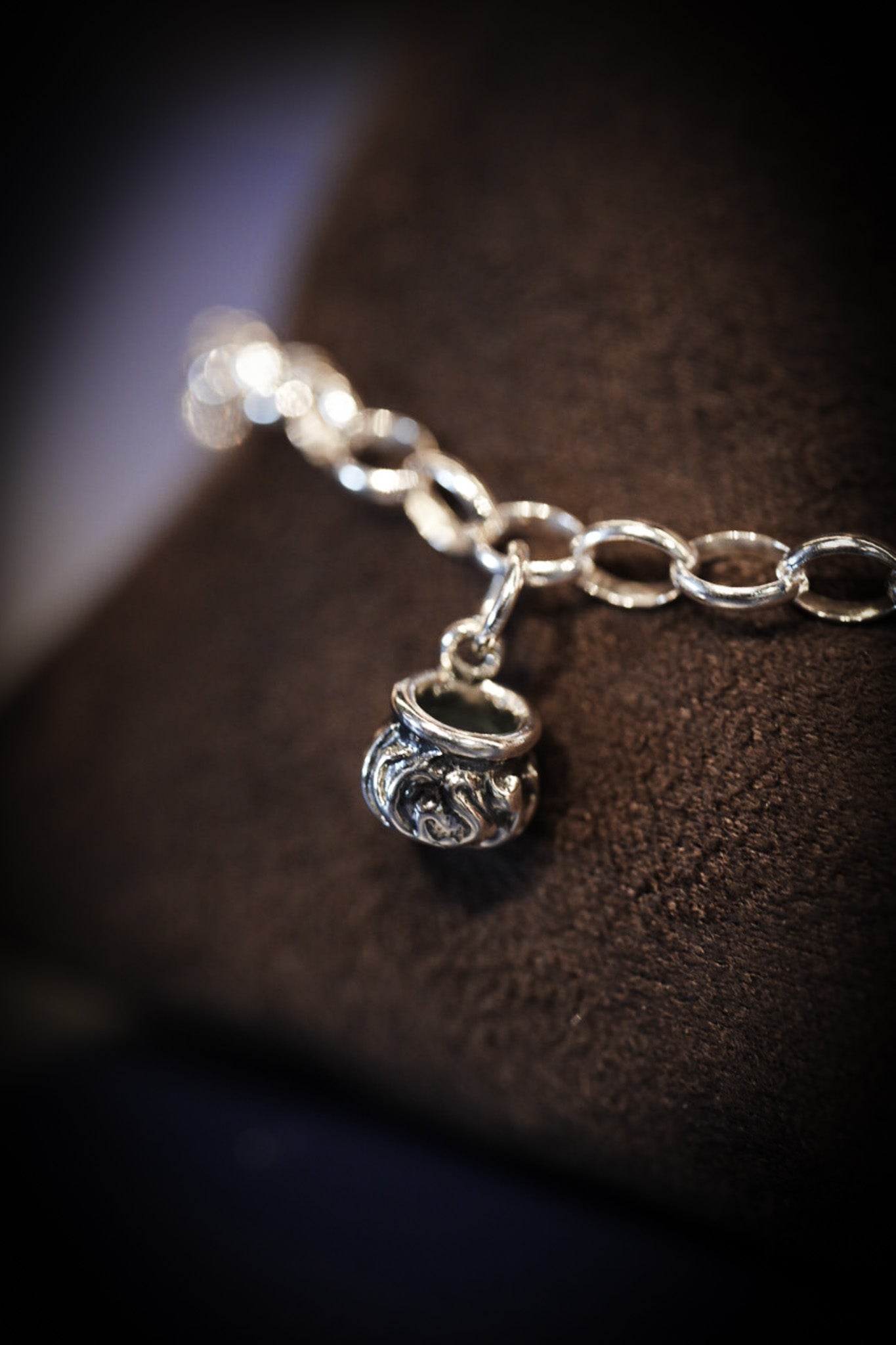 Sterling Silver Cauldron Charm Bracelet