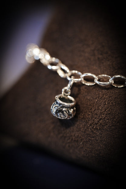 Sterling Silver Cauldron Charm Bracelet