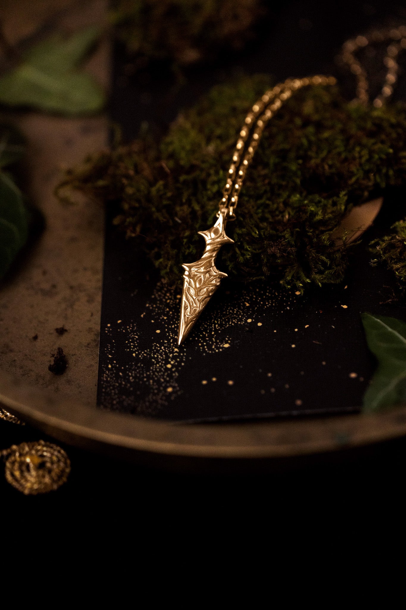 Athame (Fairy Dagger) Gold Necklace