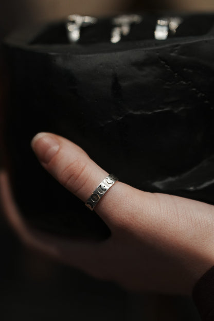 Sterling Silver Moon Phase Ring