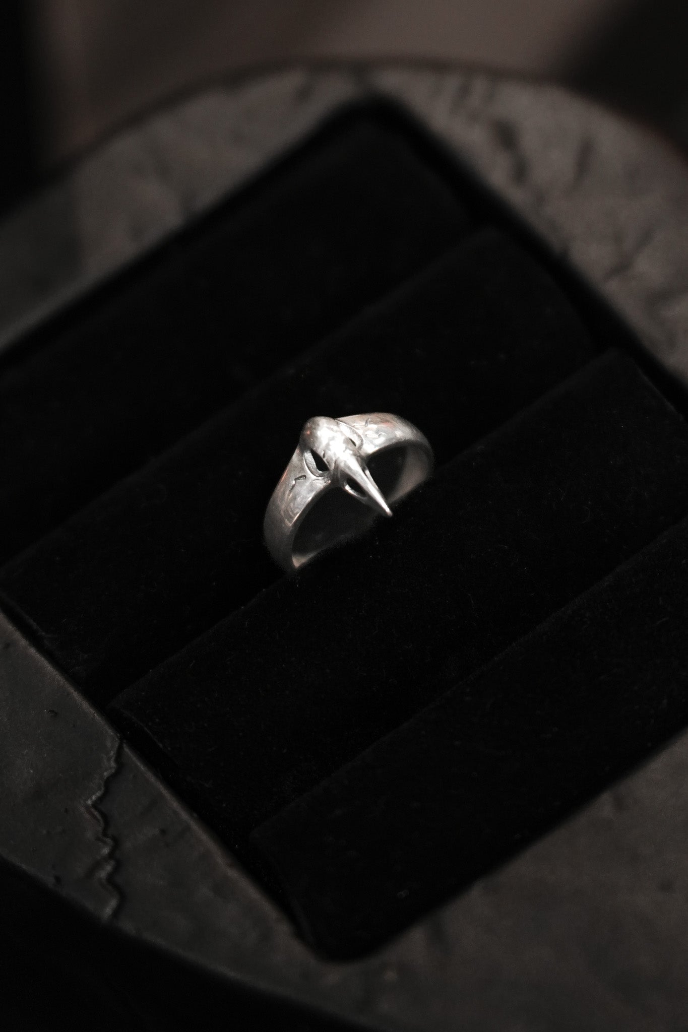 Sterling Silver Raven Skull Ring