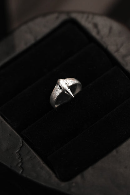 Sterling Silver Raven Skull Ring