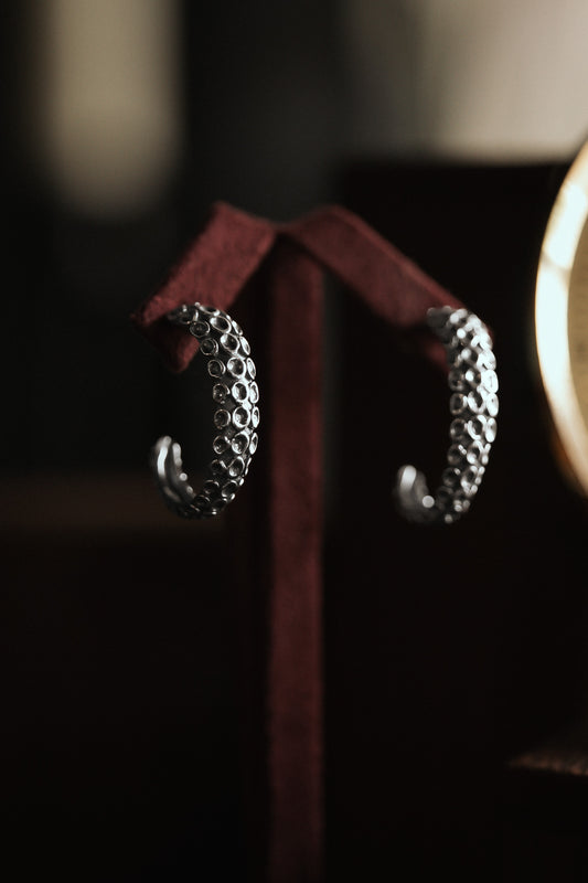 The Kraken Sterling Silver Tentacle Hoop Earrings
