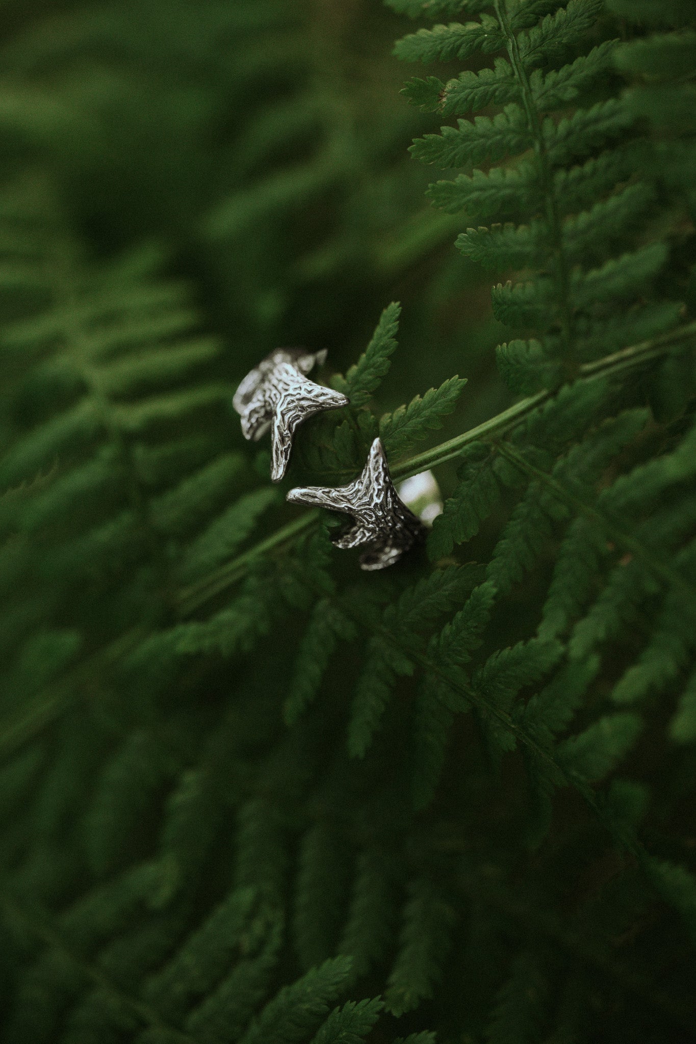 Deer Antler Silver Adjustable Ring