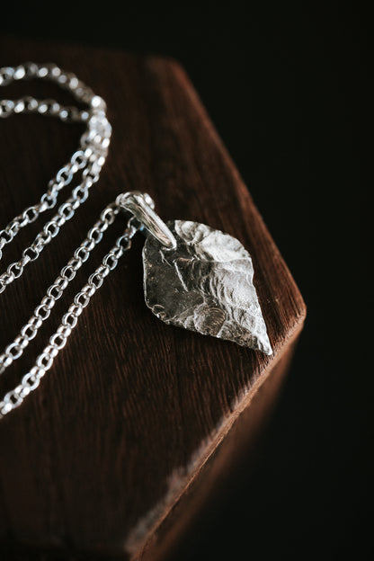 Replica Arrowhead Sterling Silver and Leather Necklace