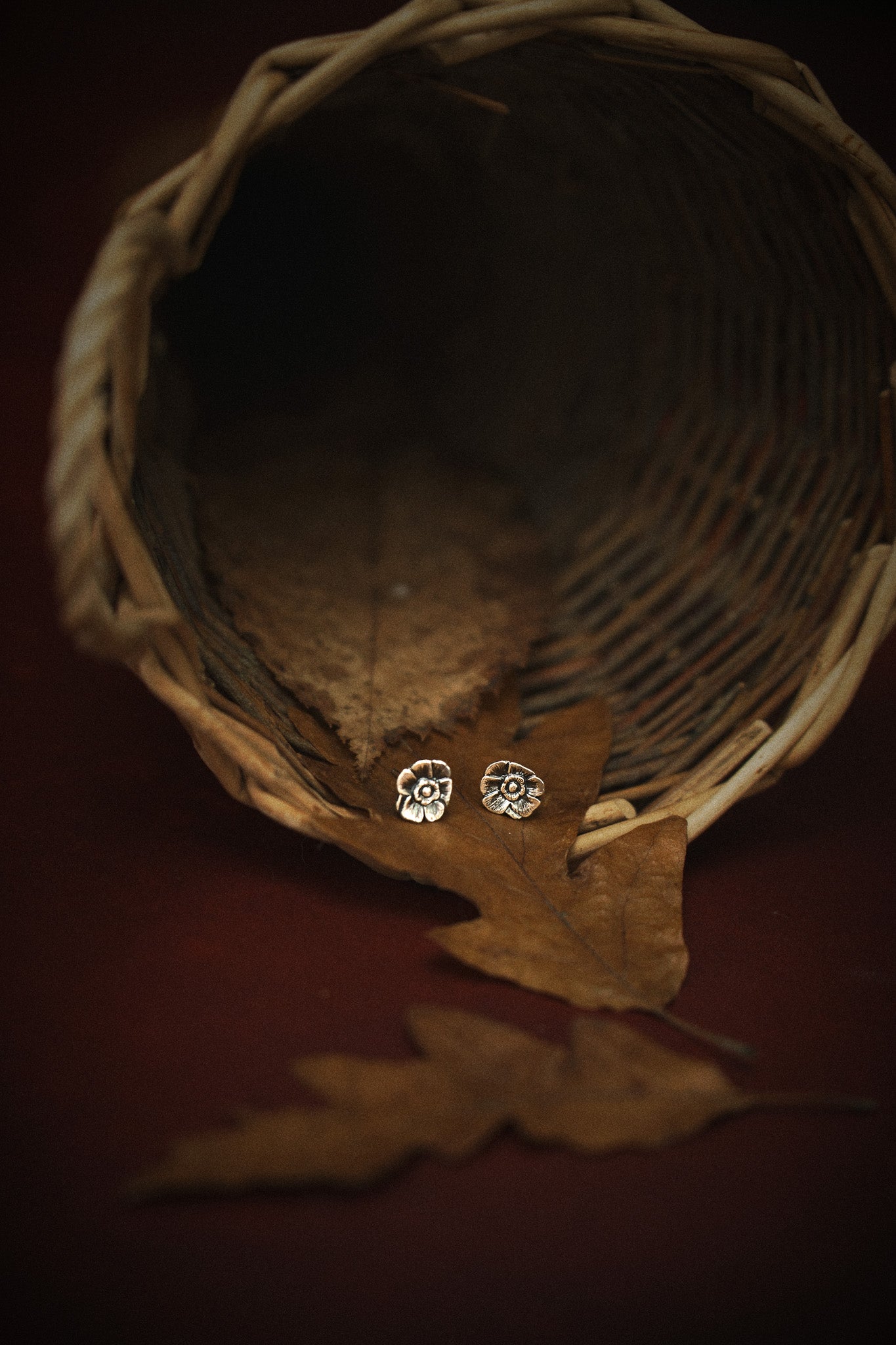 Demeters Poppy Silver Stud Earrings