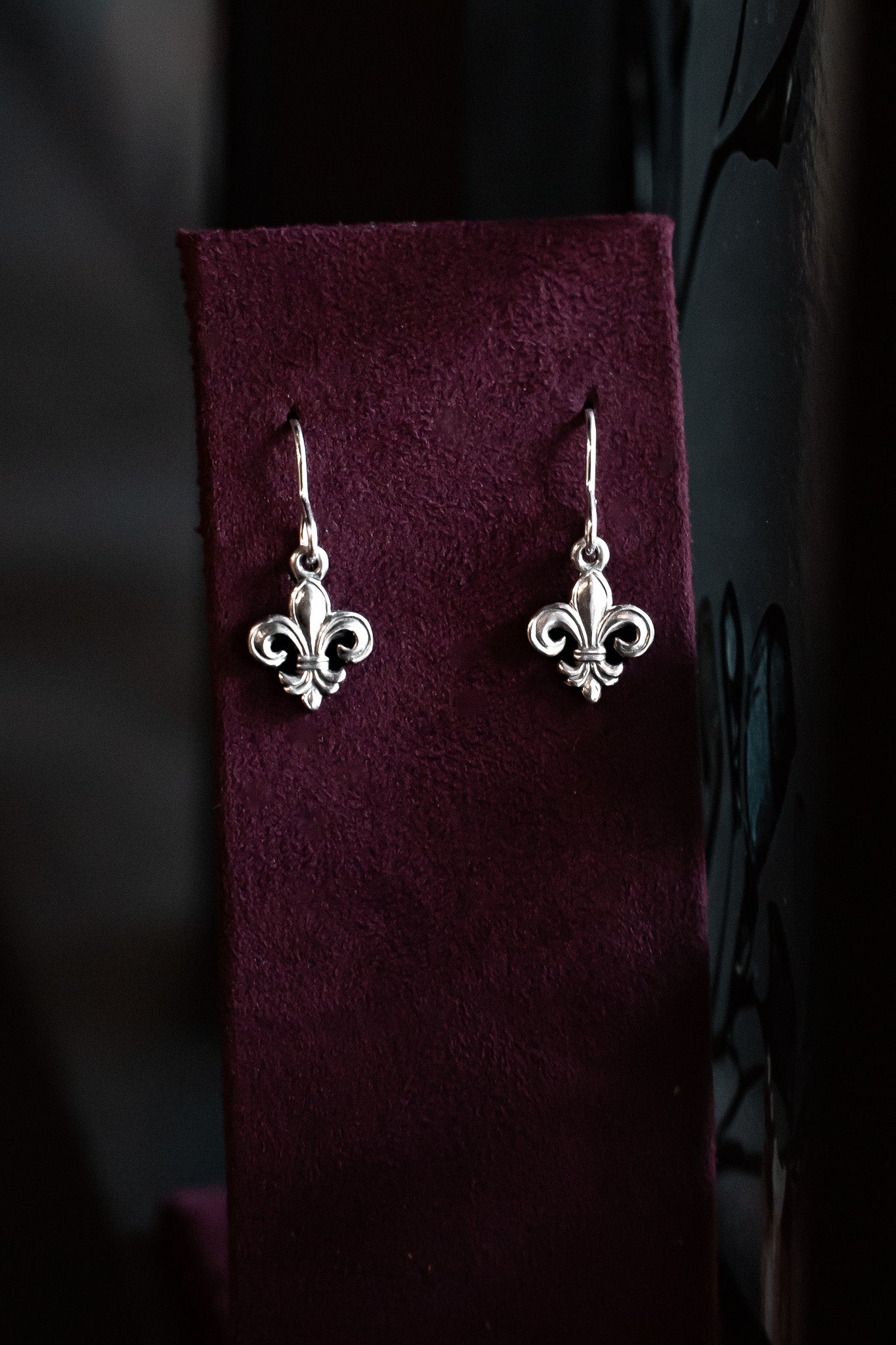 Sterling Silver Fleur-de-lis Dangle Earrings