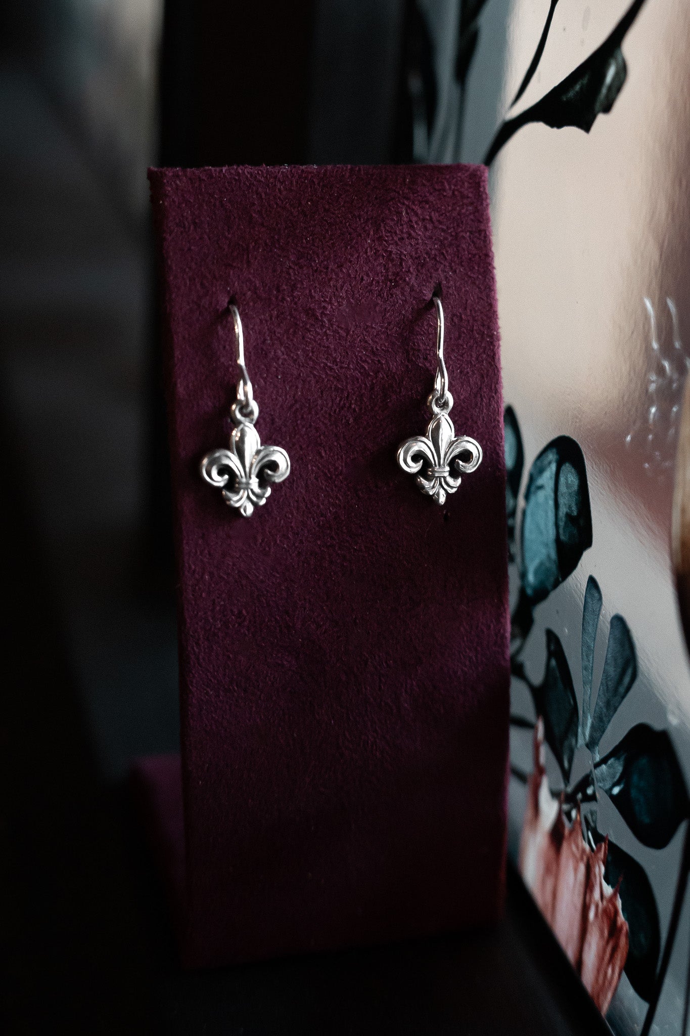 Sterling Silver Fleur-de-lis Dangle Earrings