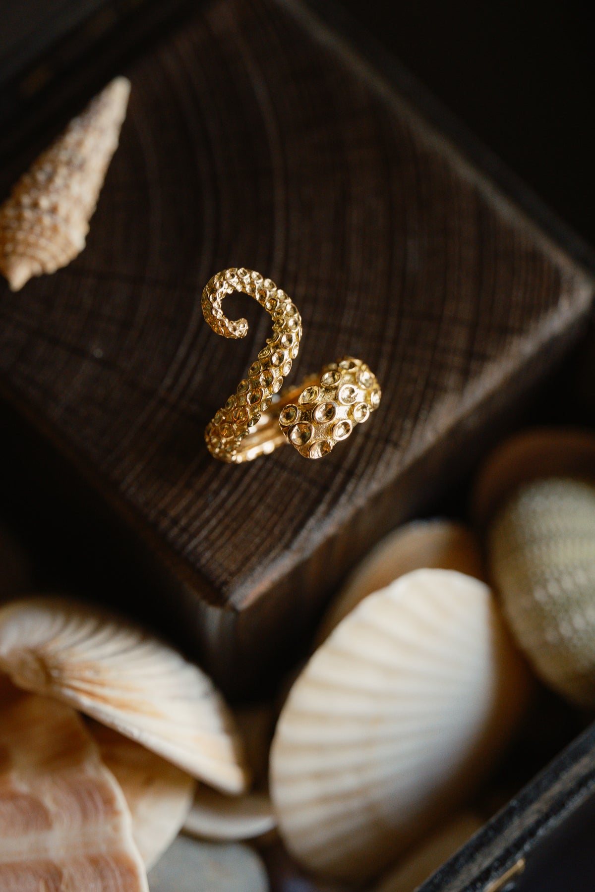The Kraken Gold Adjustable Tentacle Ring