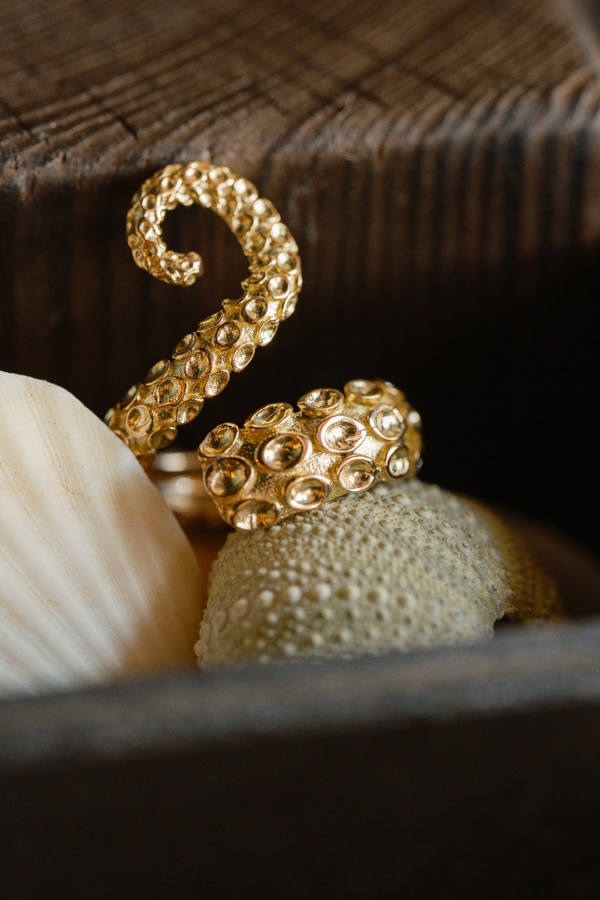 The Kraken Gold Adjustable Tentacle Ring
